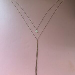 Perfect Holiday Gift Double Strand Drop & Chain Tassel Necklace